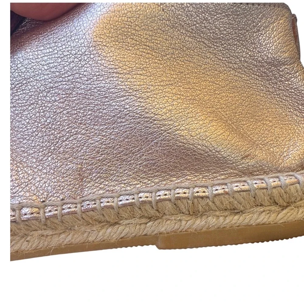 Robert Clergerie Paris Eloise Rose Gold buttery Leather Espadrille size 10 spain